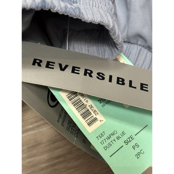 Giacca Petite Sport Coat Womens Size‎ PS Small Jacket Reversible Dusty Blue READ - Picture 14 of 14